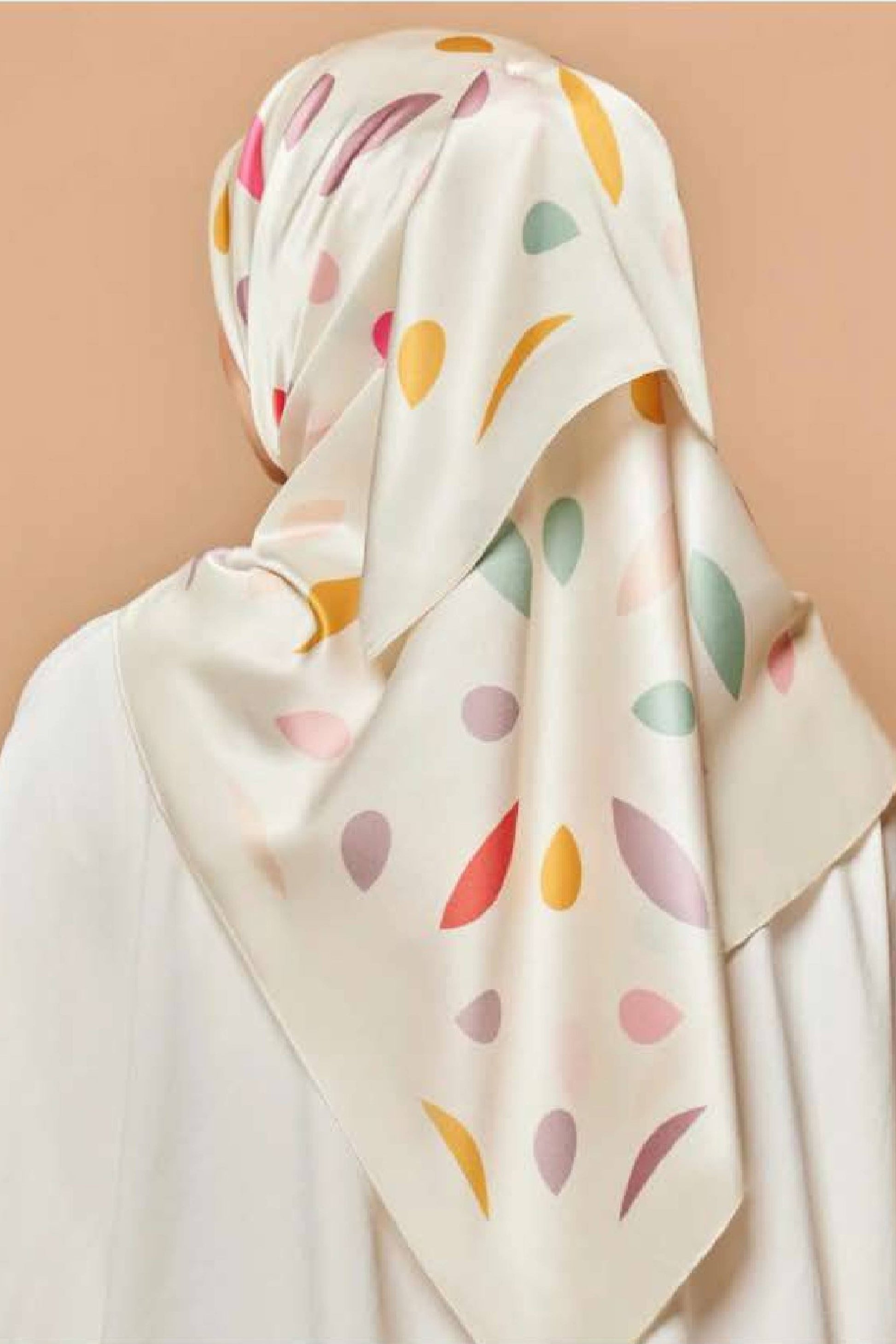Printed Multicolor Leaf Smoothy Silk Scarf Hijab For Women