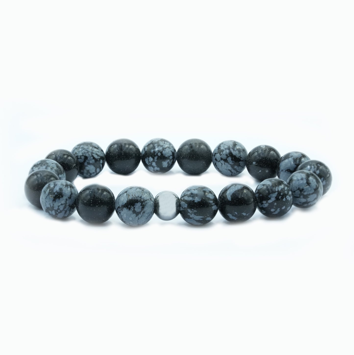 Snowflakes Obsidian Gemstone Bracelet