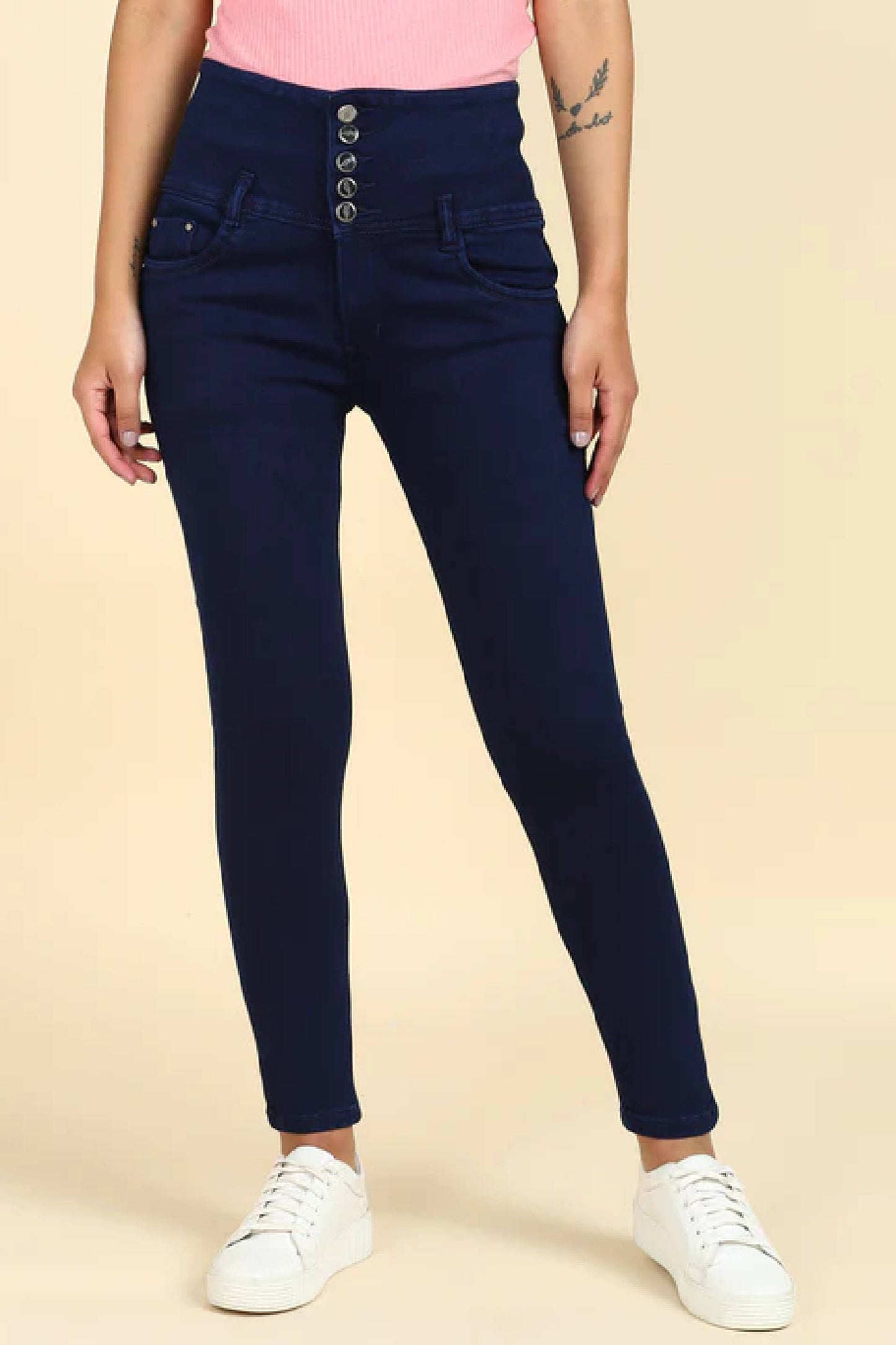 Slim Fit Stretchable Navy Blue Denim Jeans