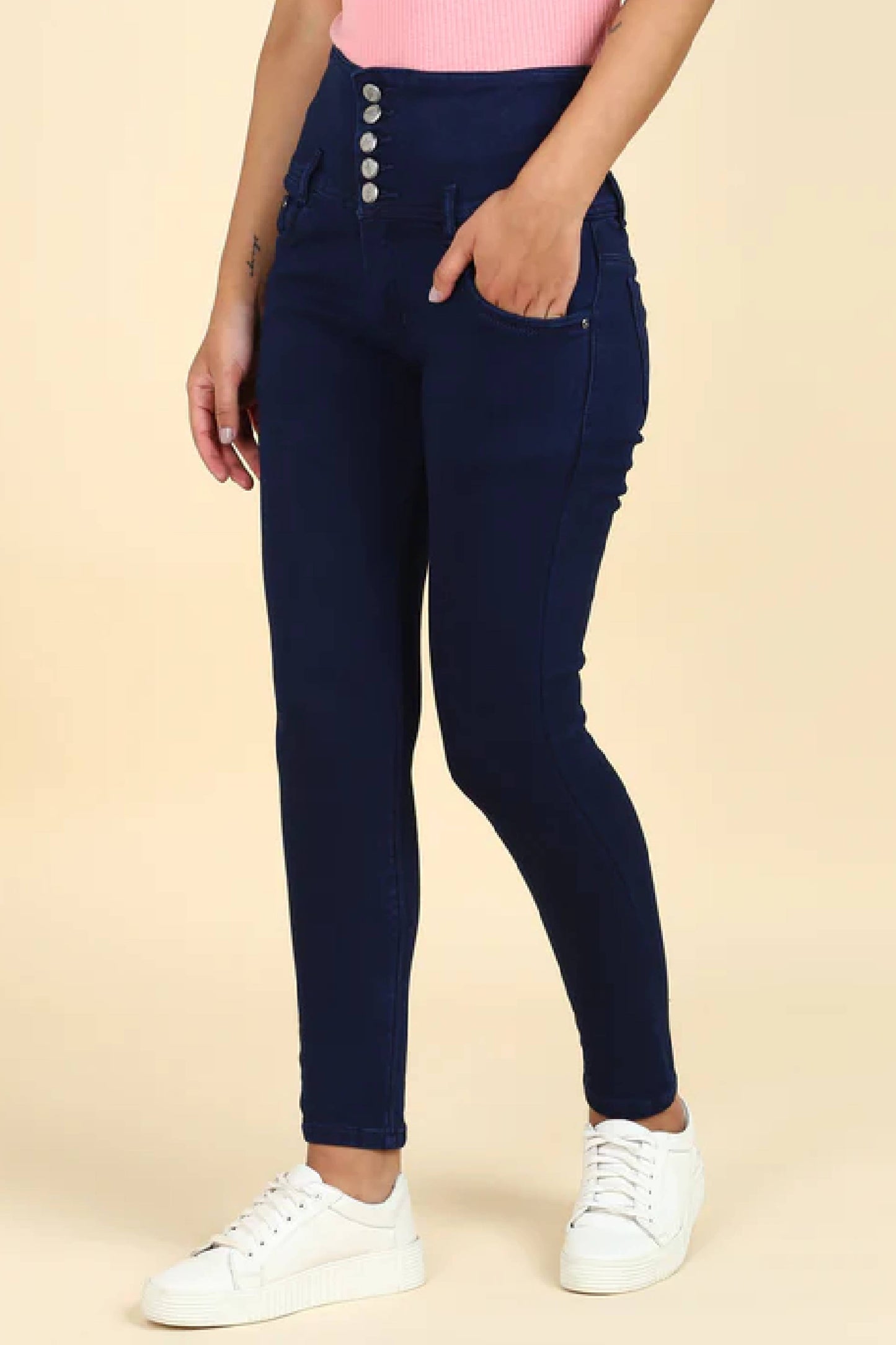 Slim Fit Stretchable Navy Blue Denim Jeans