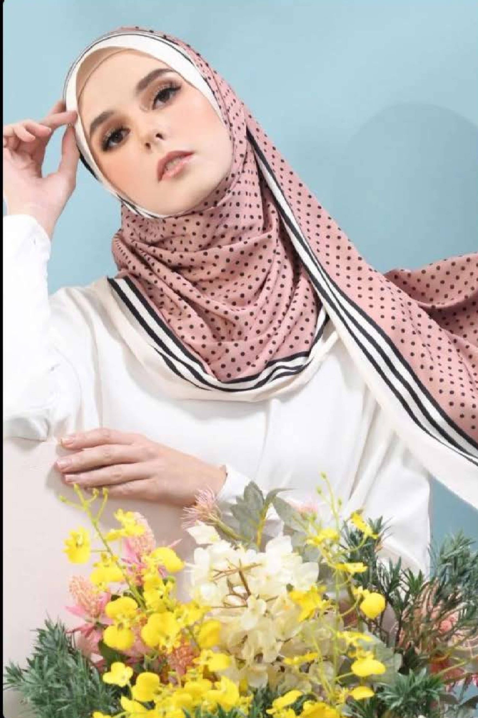 Printed Dots Smoothy Silk Scarf Hijab For Women