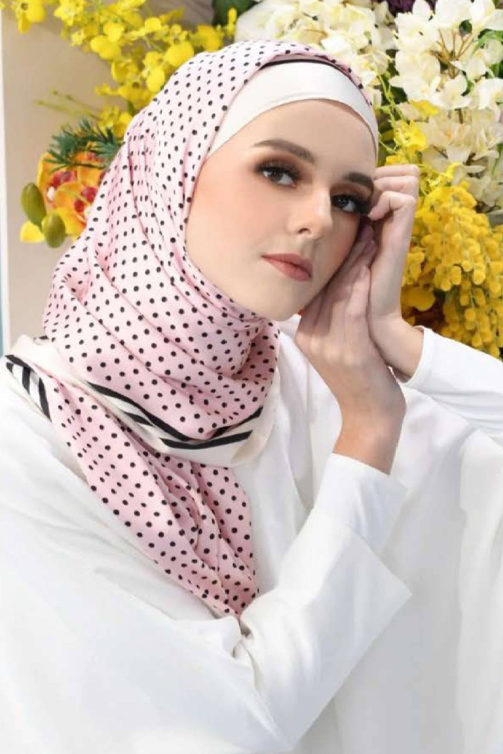 Printed Silk Head Scarf hijab for Women