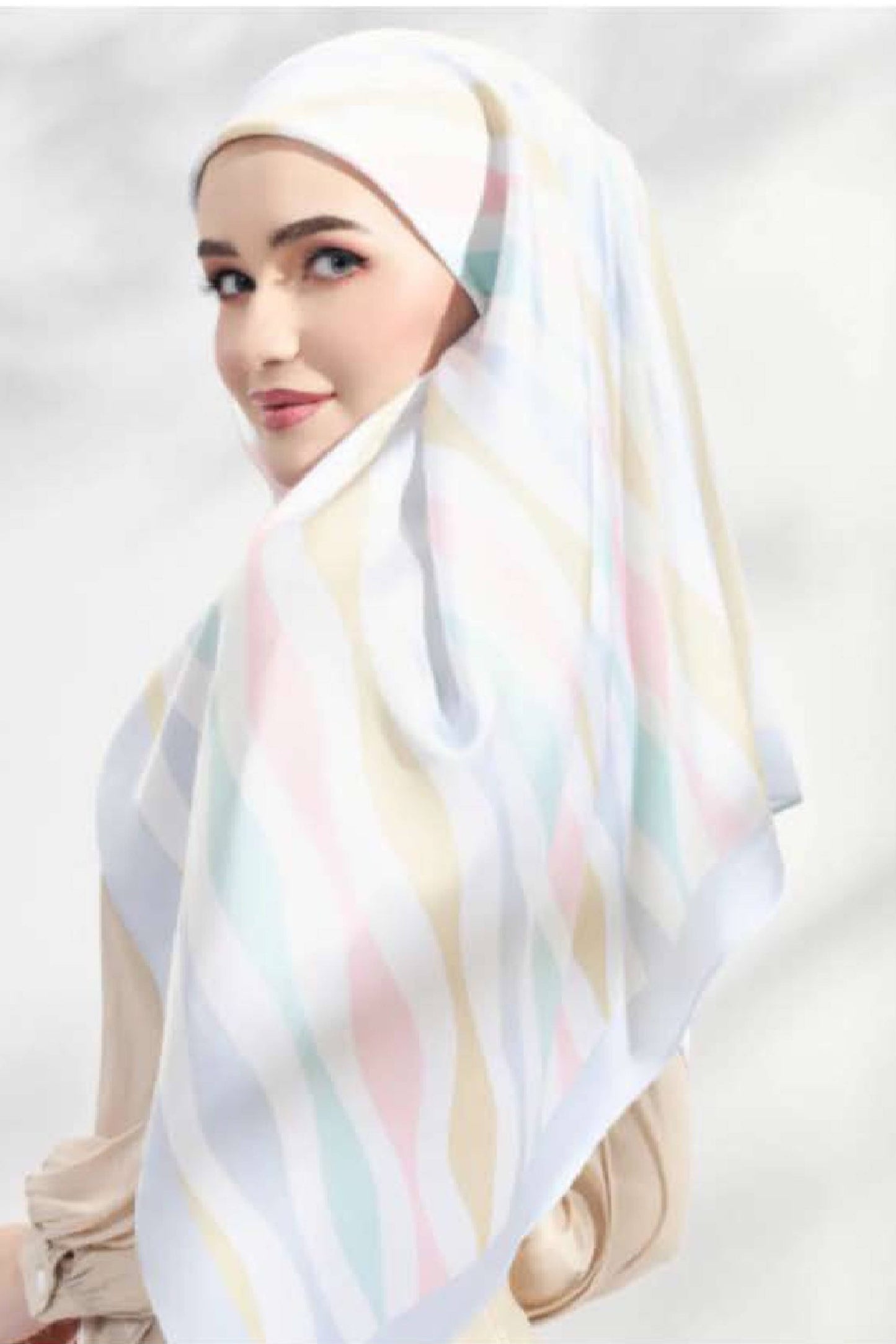 3 Piece Smoothy Silk Printed Scarf Hijab For Women