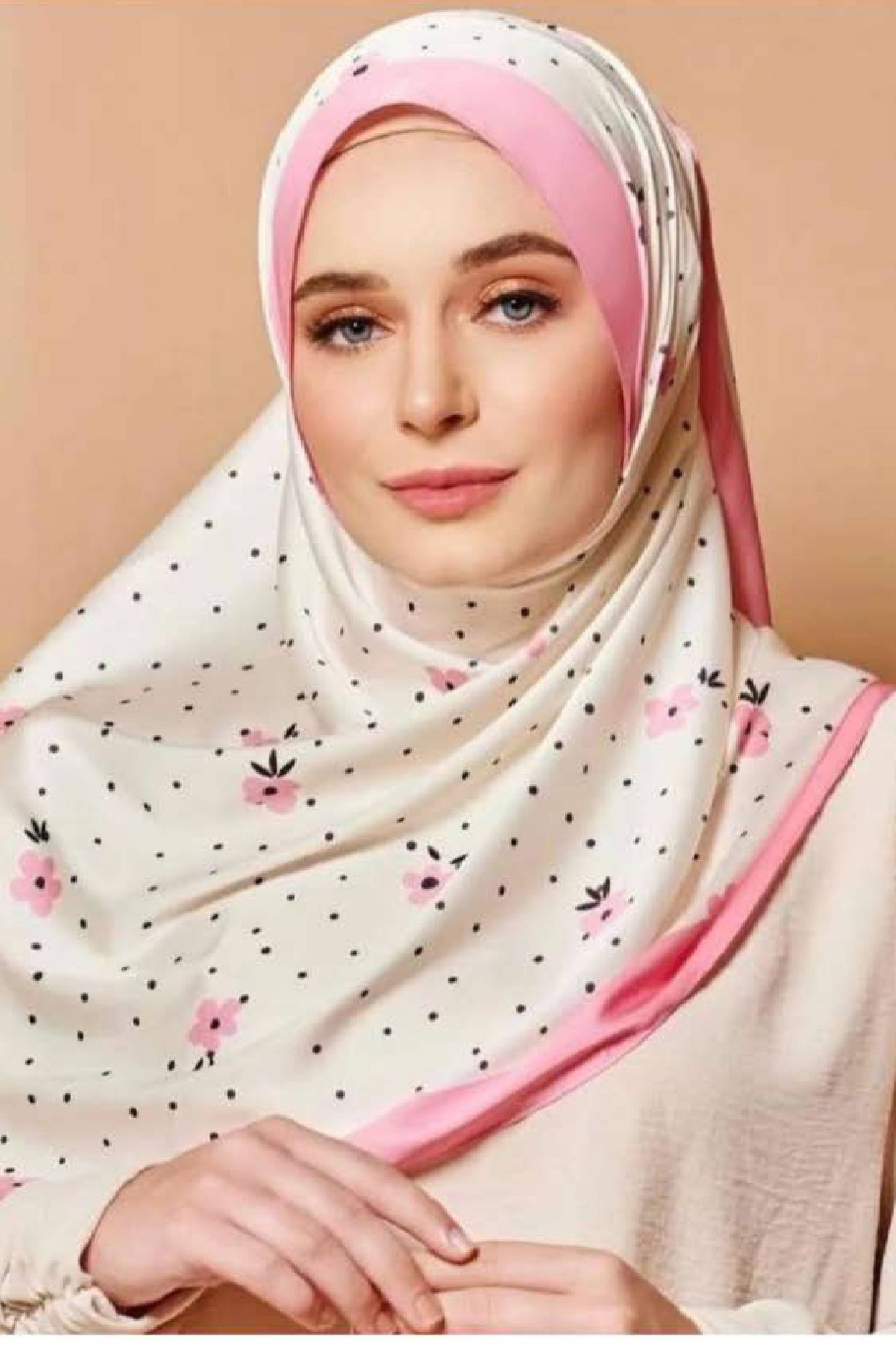 3 Piece Smoothy Silk Scarf Pink Hijab For Women