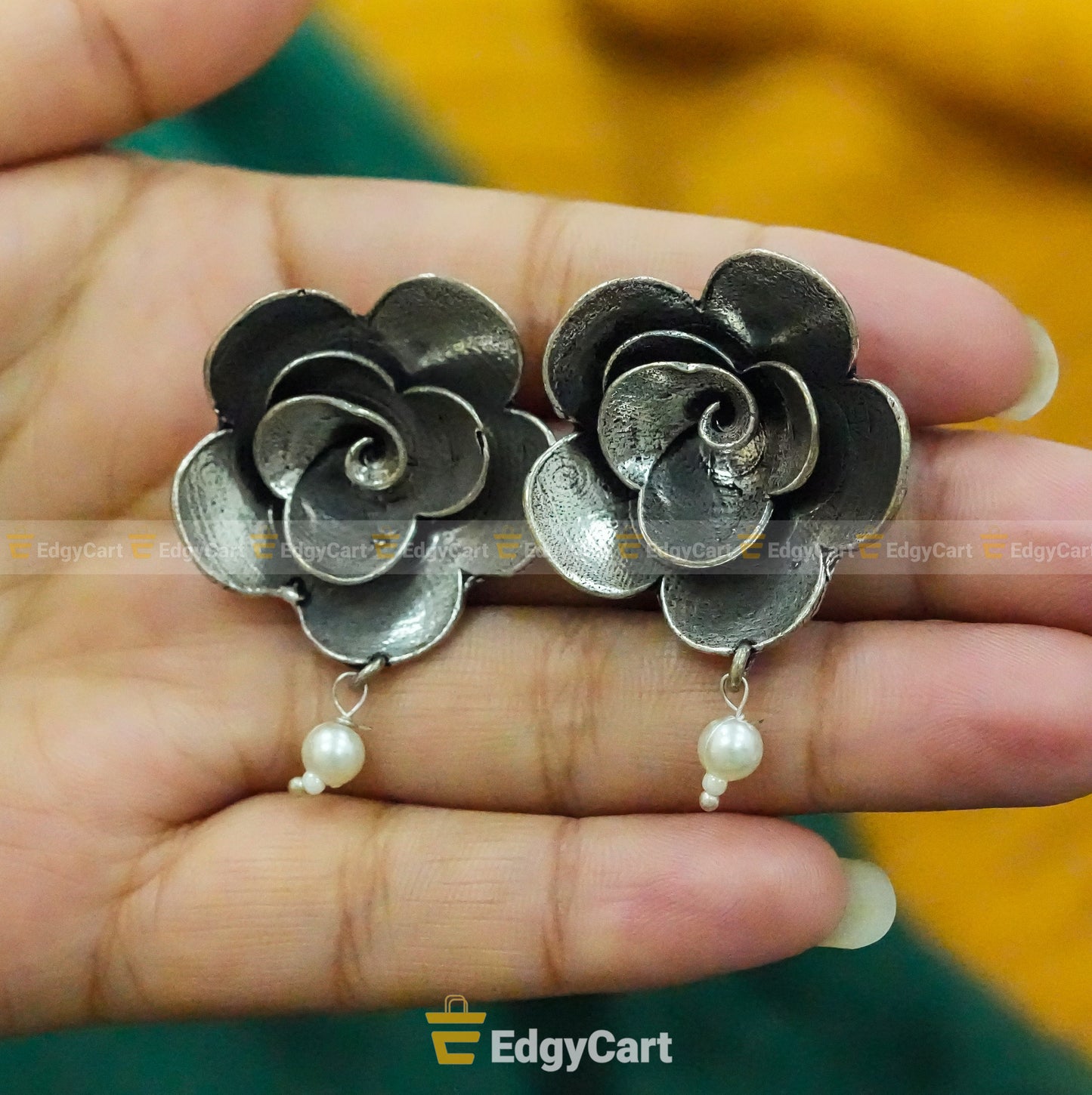 Rose Stud Ring with Earring Combo