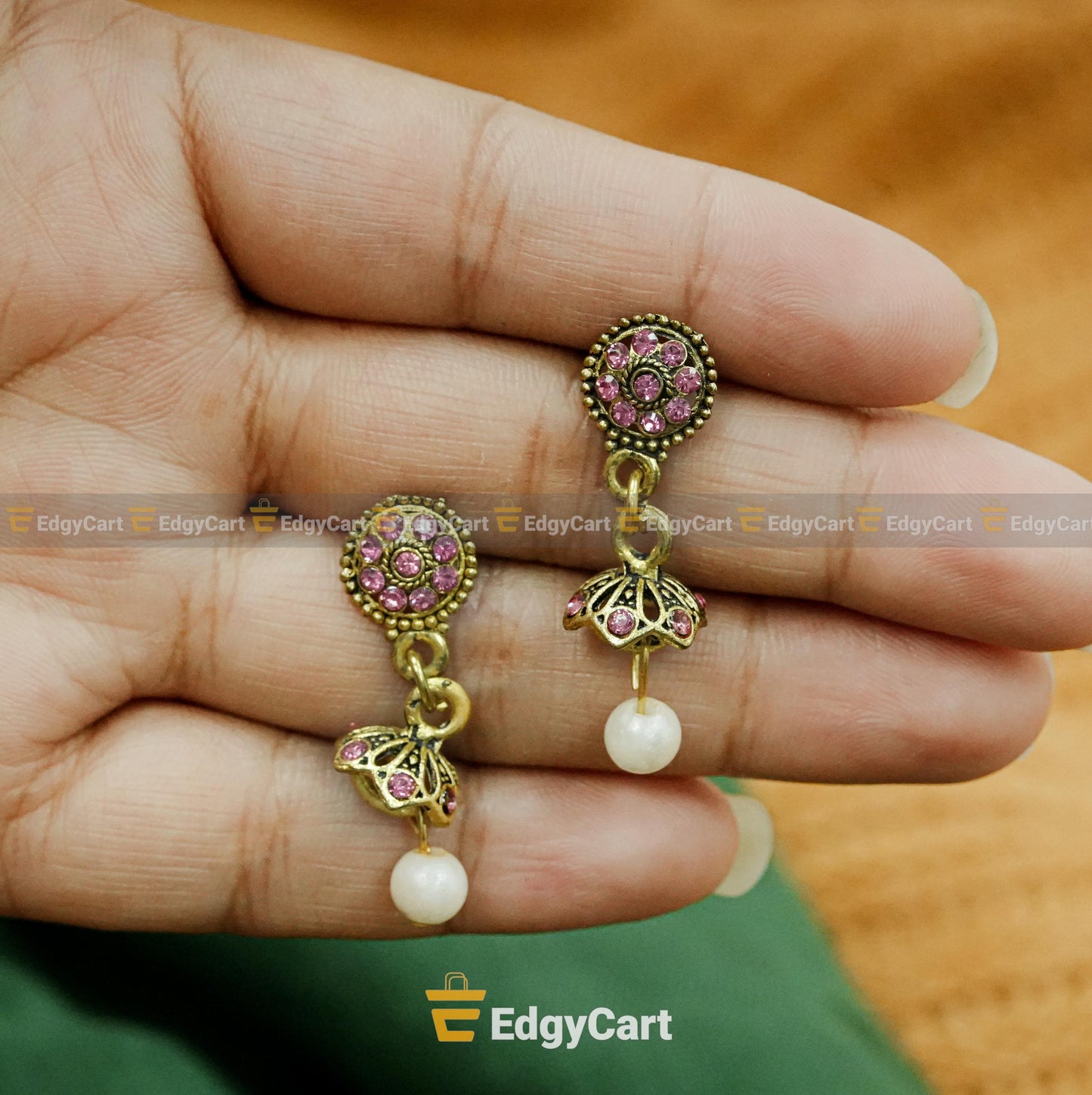 Designer Earrings with Pearl Hanging