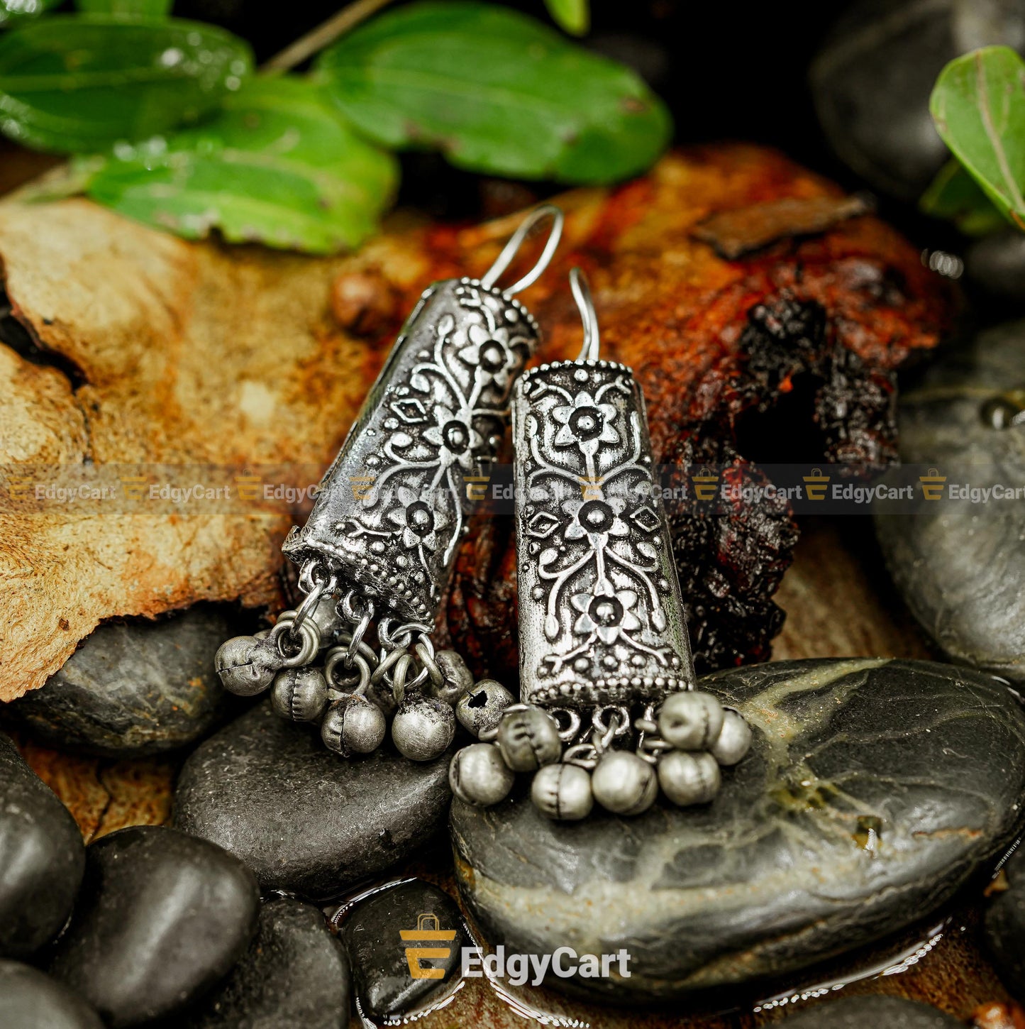 Oxidized Antique Silver Dangler Earrings