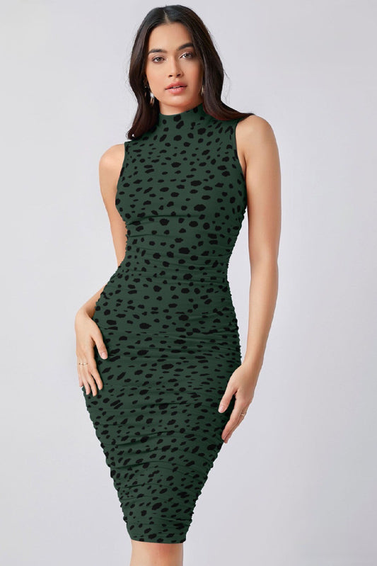 Printed Bodycon Green Dress