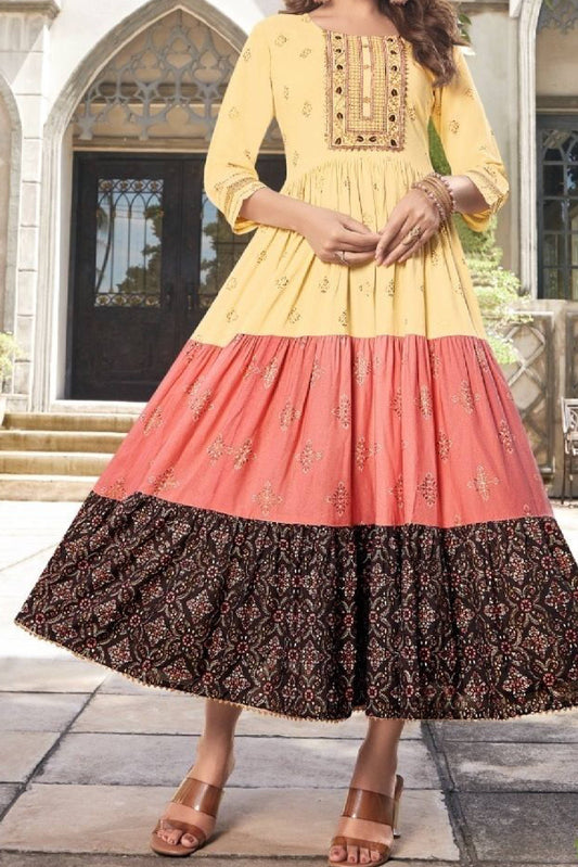 Designer Multicolor Anarkali kurti Gown