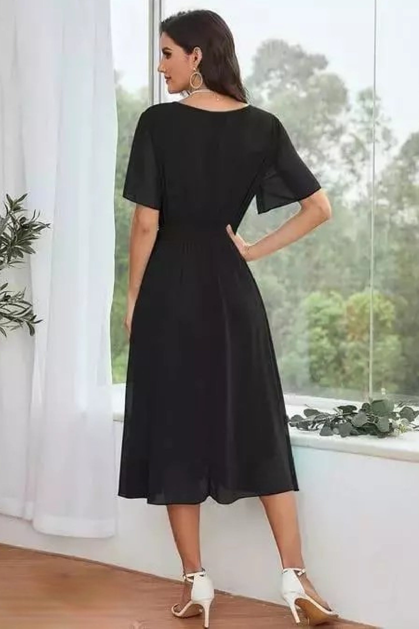 Fashionable Georgette Black Dress