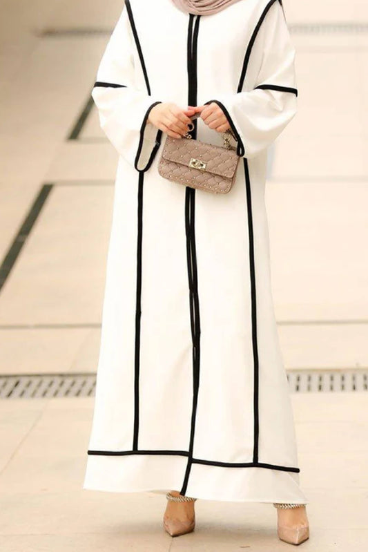 Non- transparent Long dress Abayas with Black Hijab