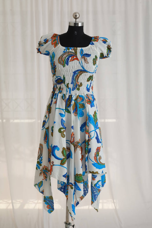 Printed Asymmetrical Western Dress