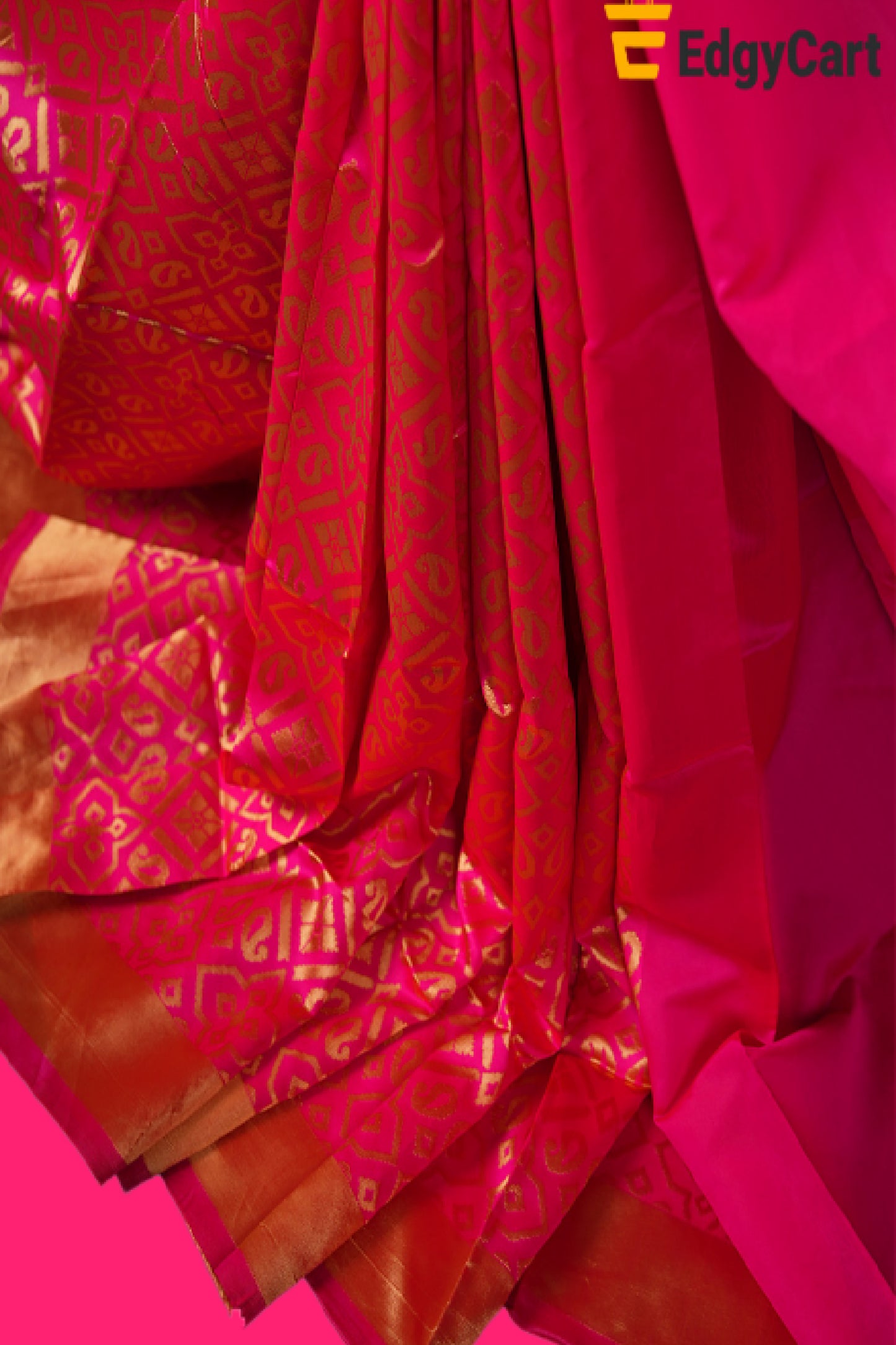 Pink & Golden Zari Banarasi Saree