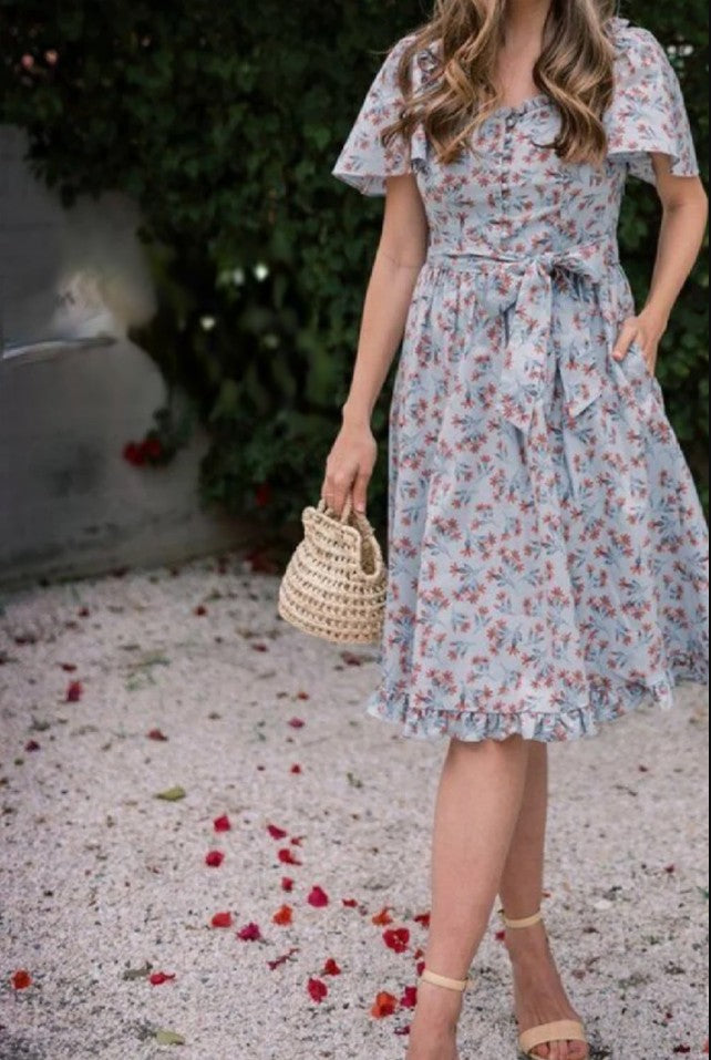 New Stylish Floral Print Western Frock