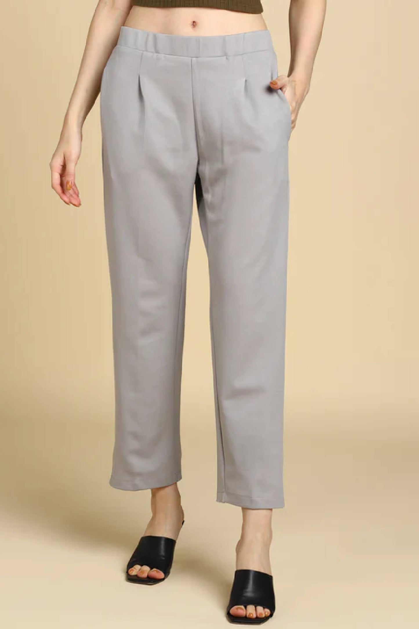 Light Grey Formal Trouser For Women Wear