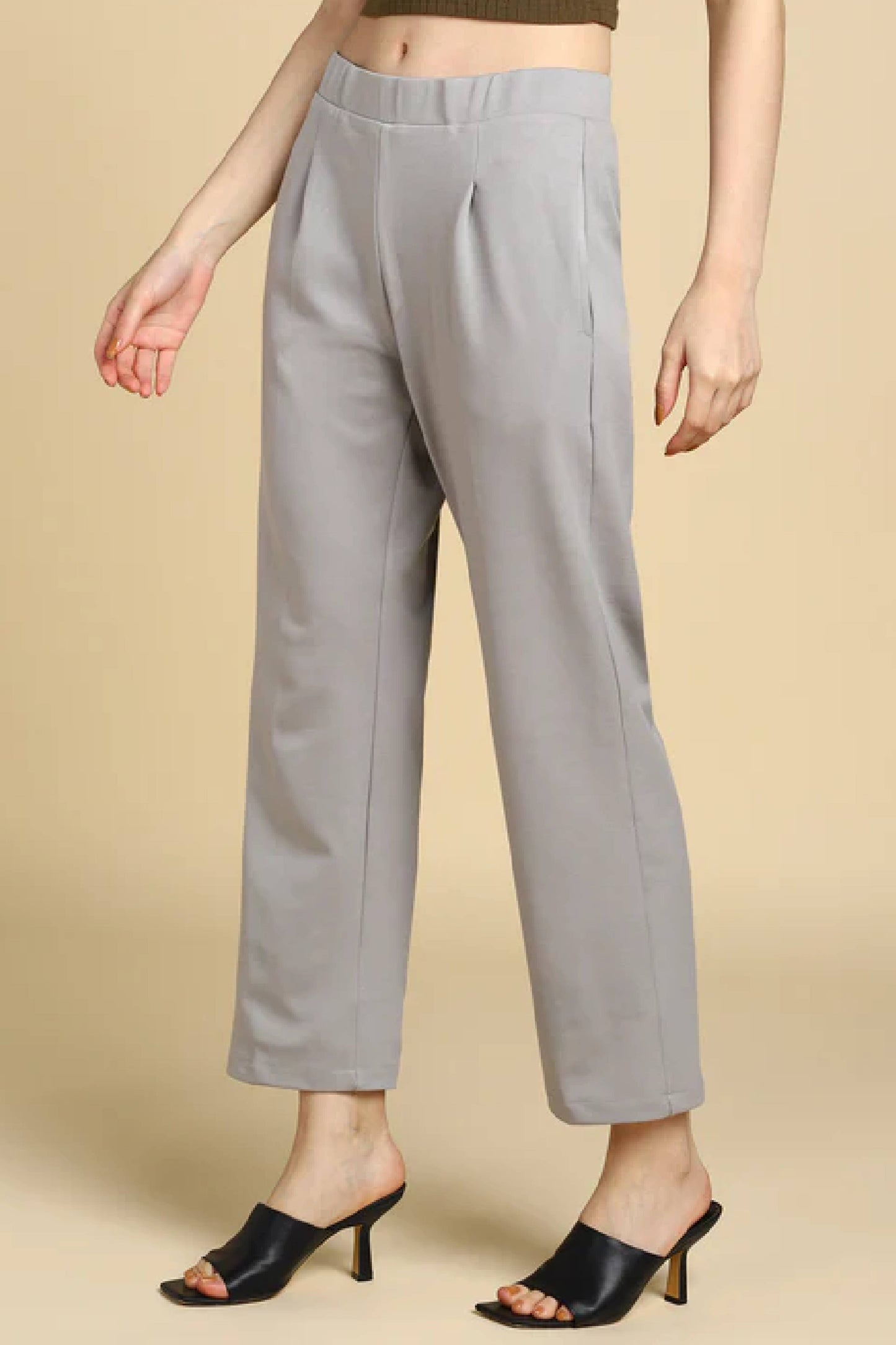 Light Grey Formal Trouser For Women Wear