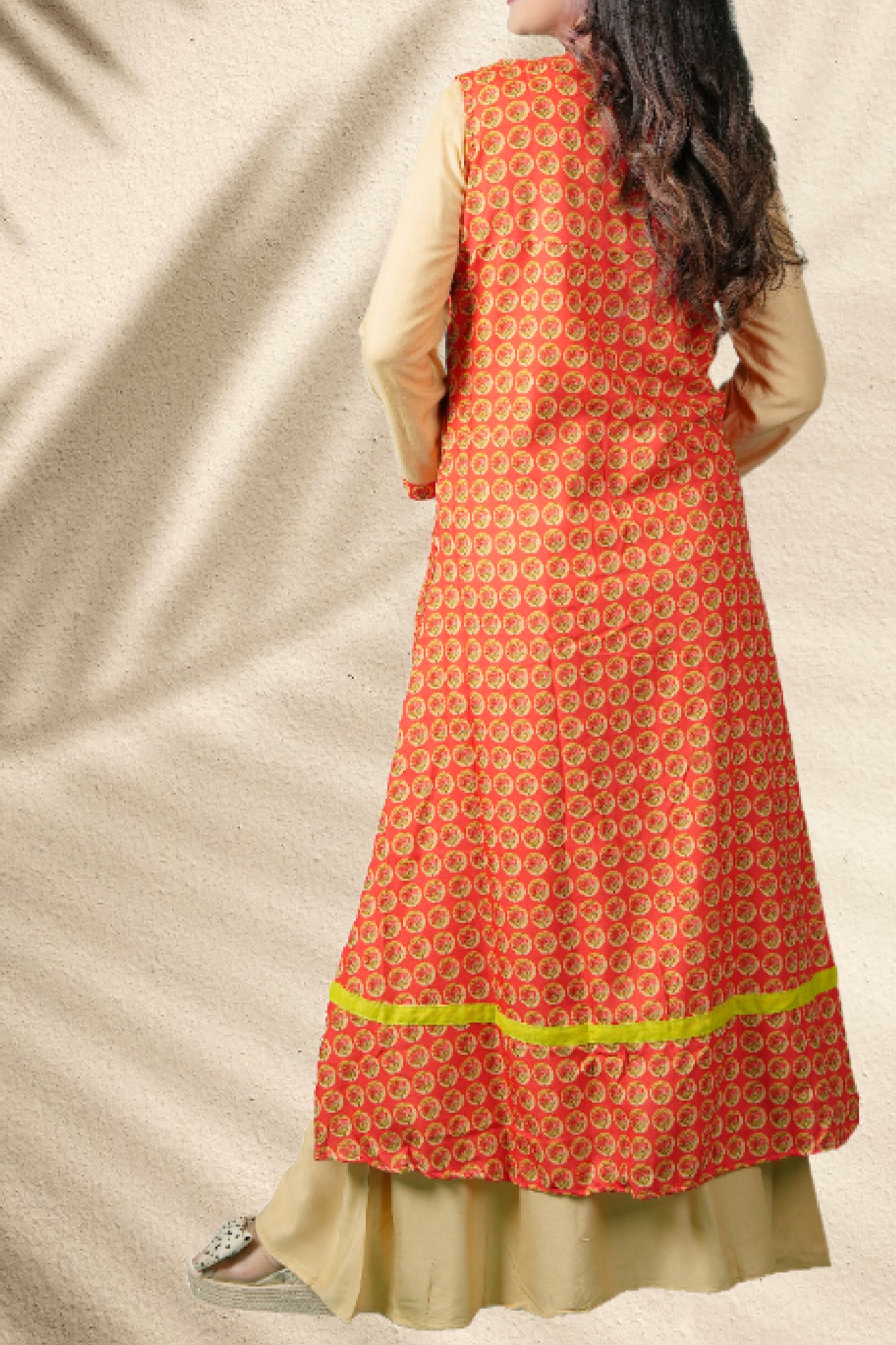 Designer Party Wear Long Orange kurti