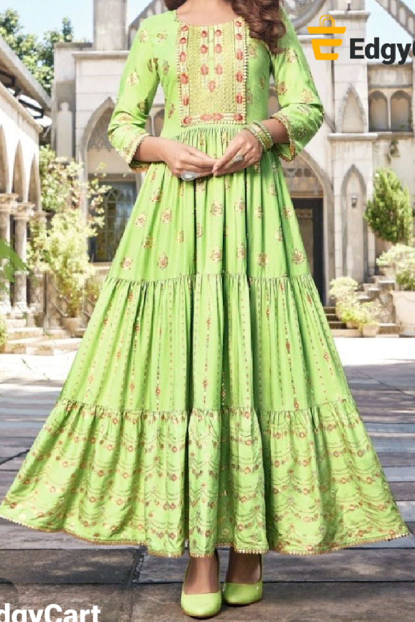 Designer Green Anarkali kurti Gown