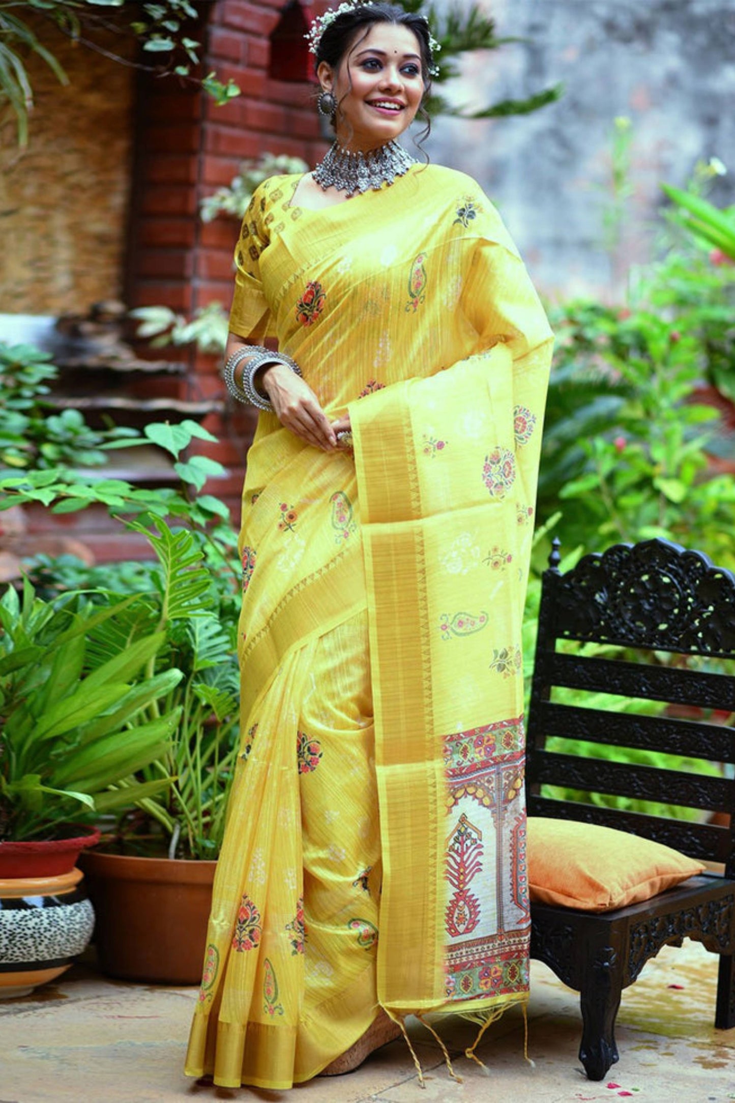 Colorful Tussar Silk Woven Sarees