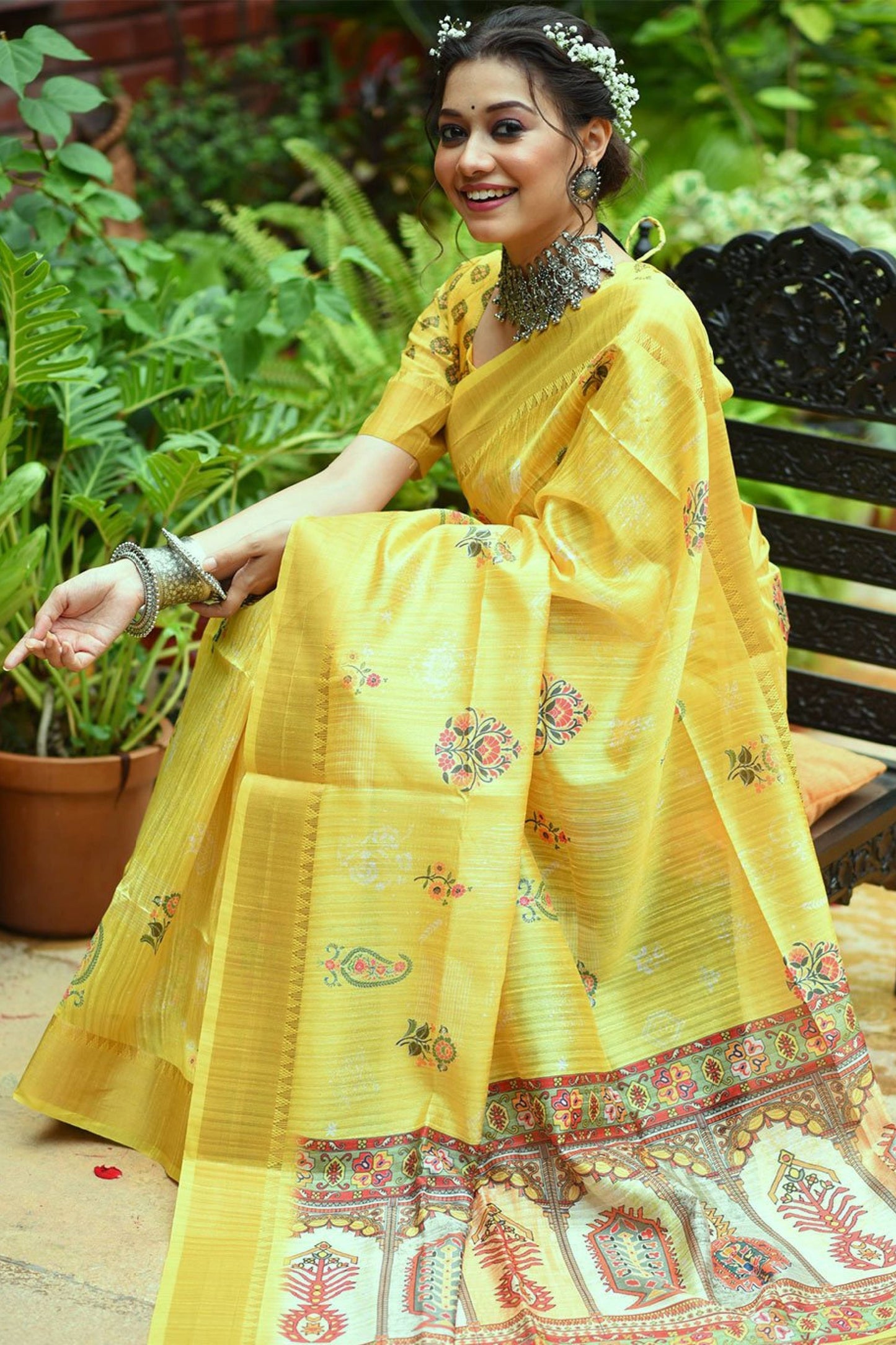 Colorful Tussar Silk Woven Sarees