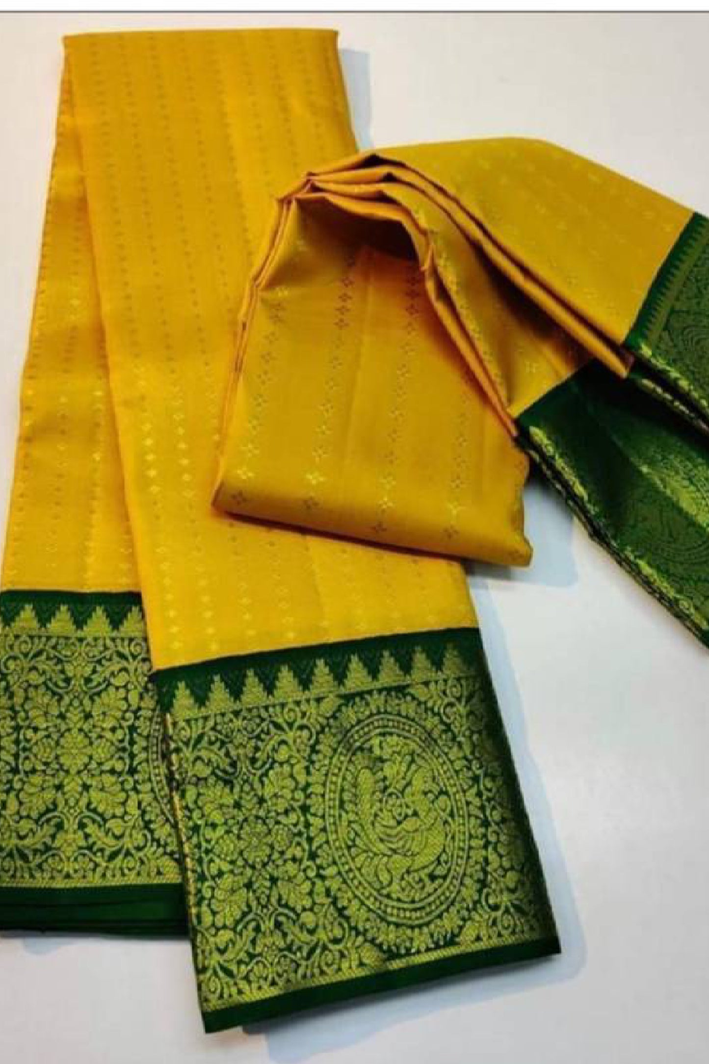 Yellow Hand-Woven Silk Saree
