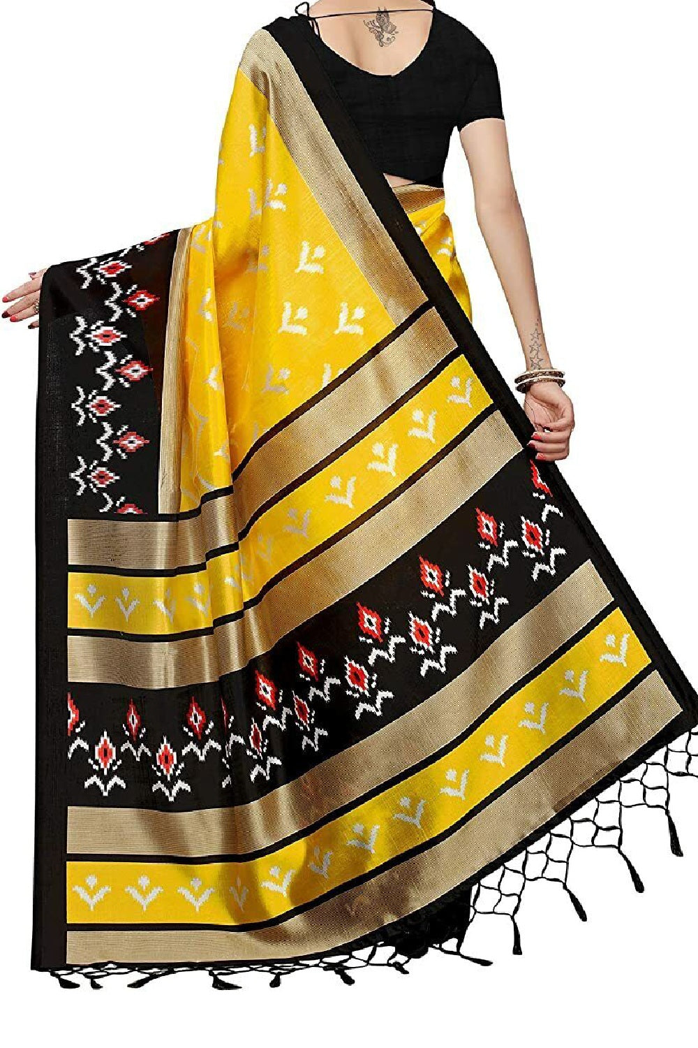 Traditional Yellow Saree crafted from Art Silk in the UAE